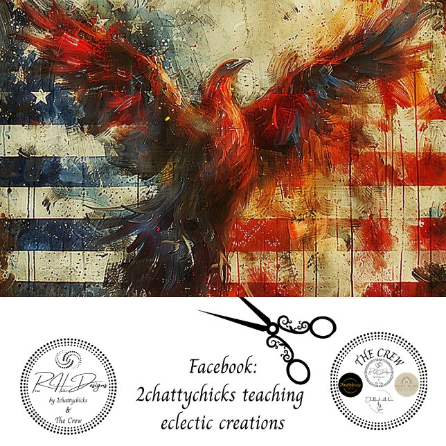Papier Mousseline Firebird Eagle USA Drapeau Découpage (Créateur téléchargé)