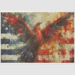 Papier Mousseline Firebird Eagle USA Drapeau Découpage