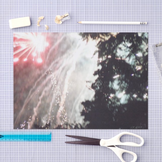 Papier Mousseline Fireworks 14 papier de tissu (Artisanat)