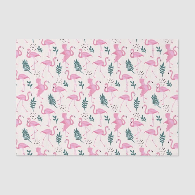 Papier Mousseline Flamant rose (Recto)