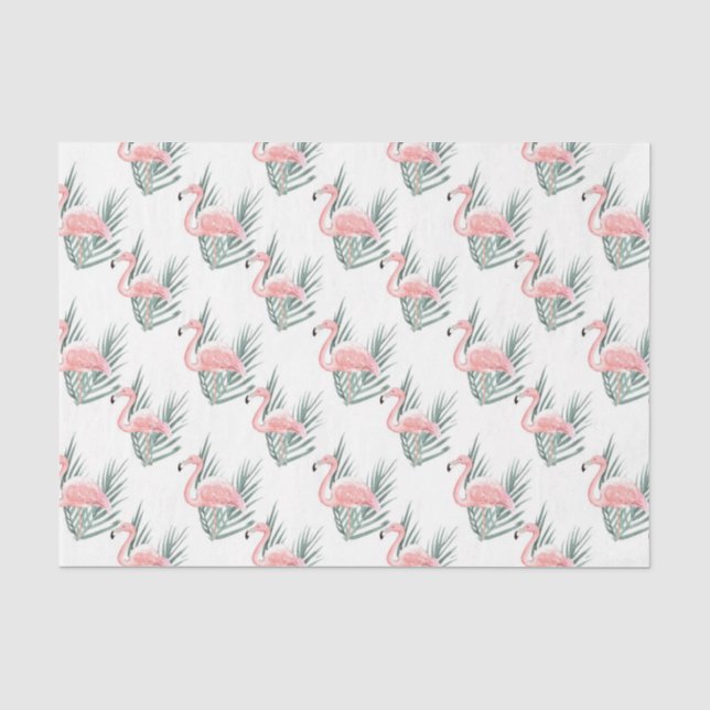 Papier Mousseline Flamant Rose (Conception 63 Série Rose) (Recto)