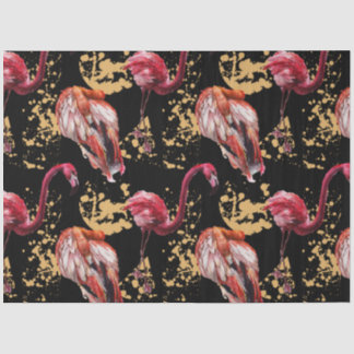 Papier Mousseline Flamant rose couleur aquarelle série design 18