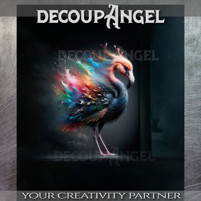 Papier Mousseline Flamant rose dans une explosion de couleur (Créateur téléchargé)