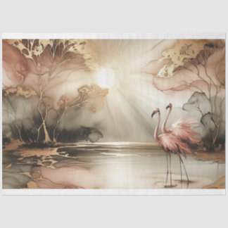 Papier Mousseline Flamant rose Papier de découpage