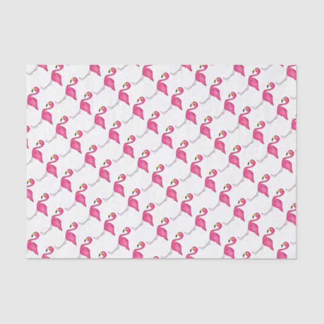 Papier Mousseline Flamant rose rose chaud Tropical Island Bird Print (Recto)