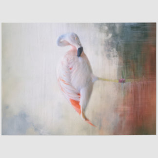 Papier Mousseline Flamant rose rose face à la droite dédécoupage