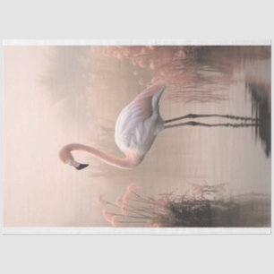 Papier Mousseline Flamant, Rose Rose, Lac Brumeux, Herbe des Pampas
