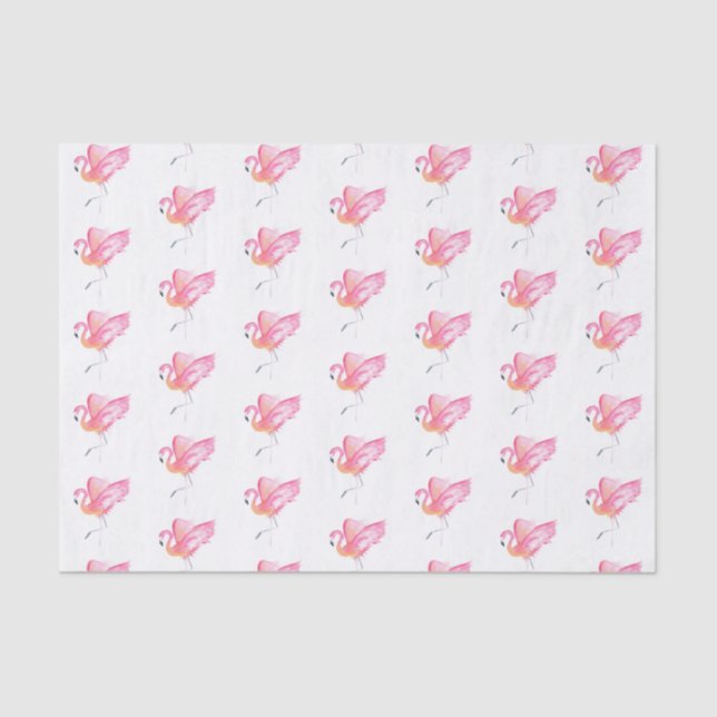 Papier Mousseline Flamant rose rose Motif Beach (Recto)