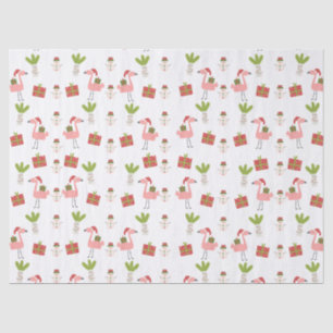 Papier Mousseline Flamant rose rose Noël Snowman rose blanc rouge