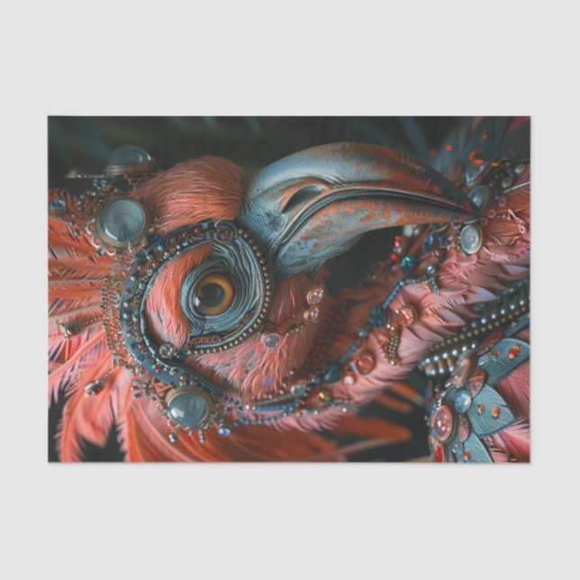 Papier Mousseline Flamant rose soigné (Recto)