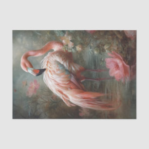 Papier Mousseline Flamant rose tropical