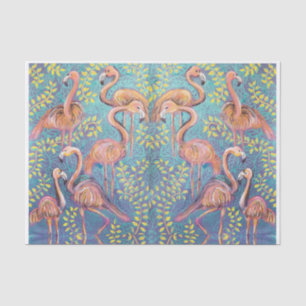 Papier Mousseline flamants roses