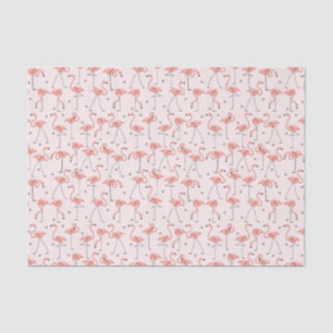 Papier Mousseline Flamants roses Papier en tissu rose