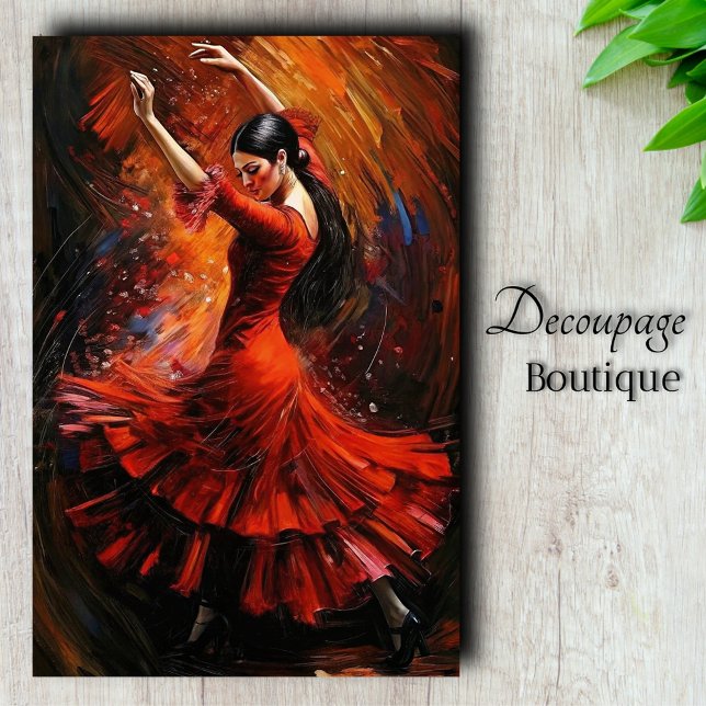 Papier Mousseline Flamenco Fire Découpage (Dance Divine Decoupage Tissue Paper)