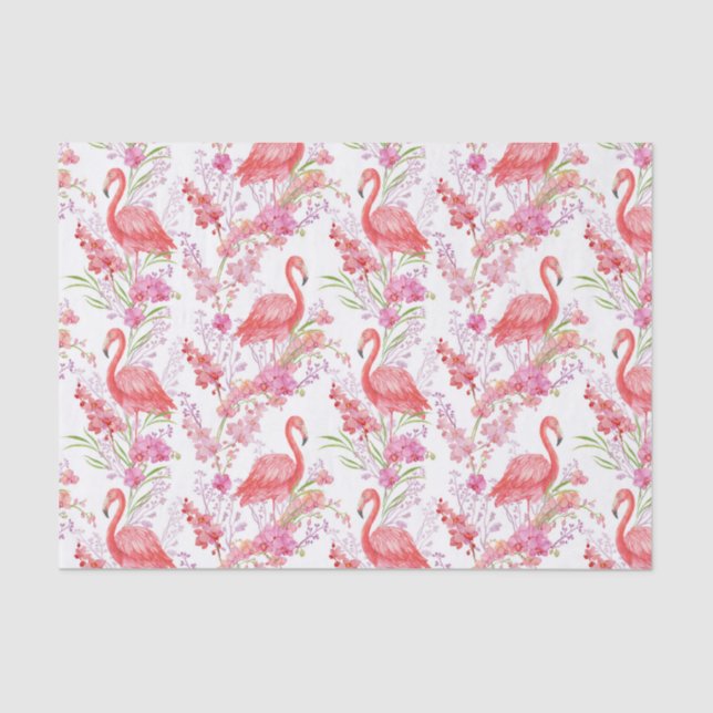 Papier Mousseline Flamingo rose motif de plage (Recto)