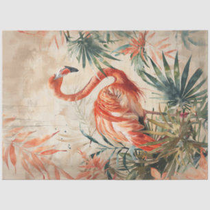 Papier Mousseline Flamingo tropical