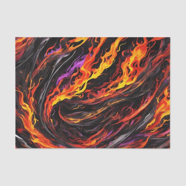 Papier Mousseline flamme Abstraite vive (Recto)