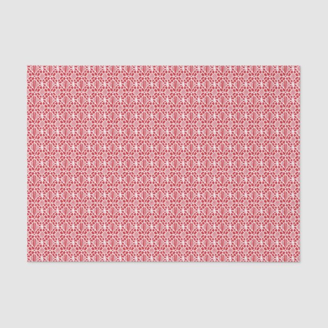 Papier Mousseline Flamme Scarlett Avec Motif Crochet Blanc (Recto)