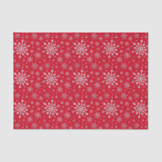 Papier Mousseline Flammes de neige gris argent mignonne sur rouge