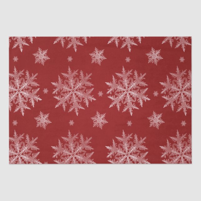 Papier Mousseline Flammes de neige Red Holiday Christmas (Recto)