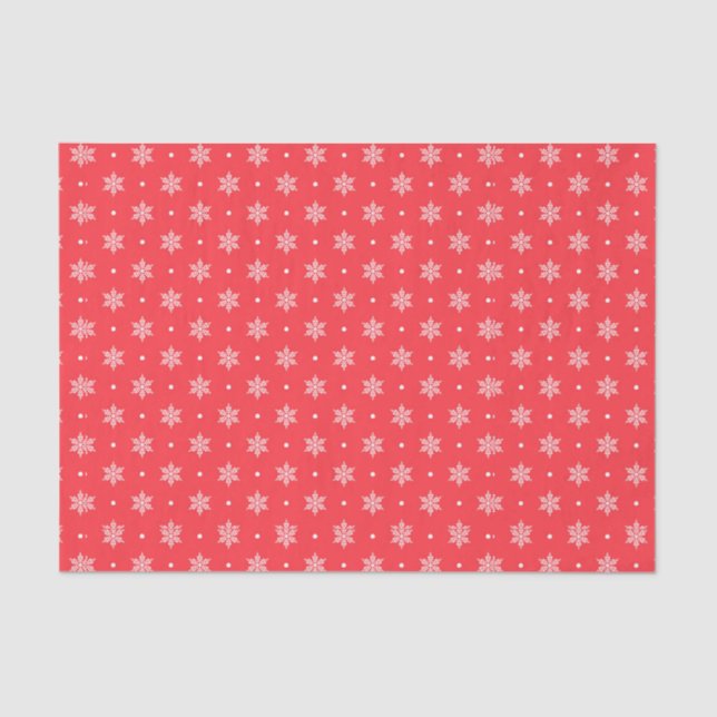 Papier Mousseline Flammes De Neige Sur Rouge (Recto)