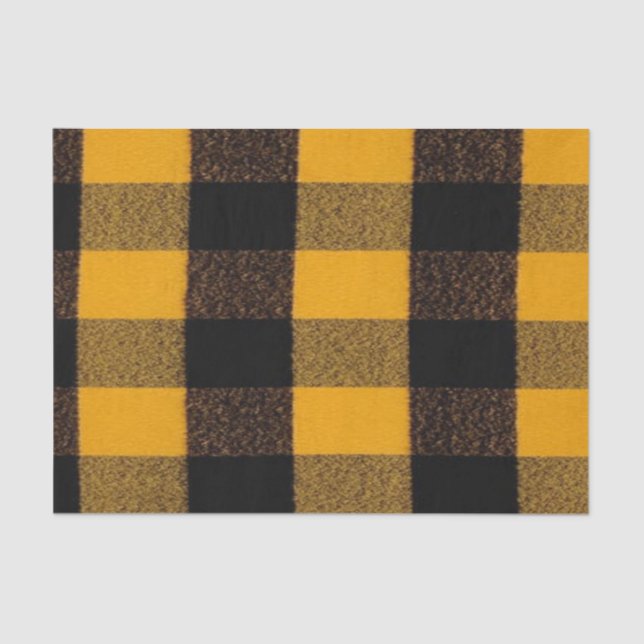 Papier Mousseline Flannel Buffalo Plaid Yellow lumberjack texture (Recto)