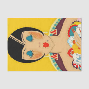 Papier Mousseline “Flappers et Fleurs” Art Déco par Jose Carlos