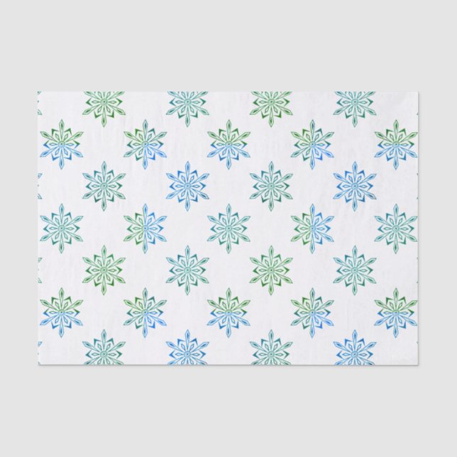 Papier Mousseline Fléau de neige bleu à motif (Recto)