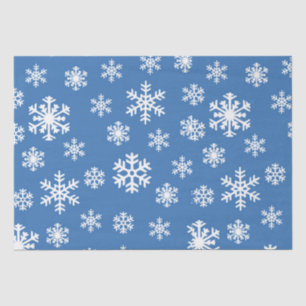 Papier Mousseline Flèche de neige bleue et blanche de Noël