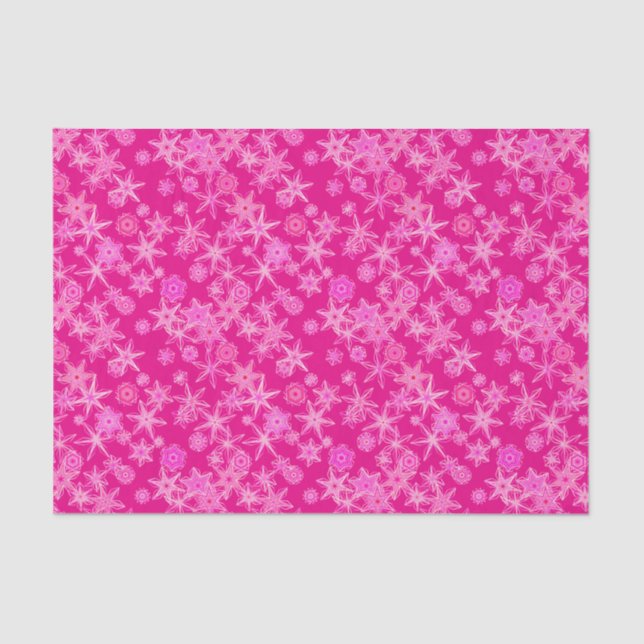 Papier Mousseline Flèche De Neige Géométrique Moderne, Rose Fuchsia  (Recto)