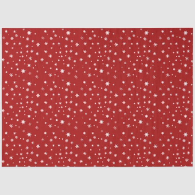 Papier Mousseline Flèche de neige rouge et blanc (Recto)