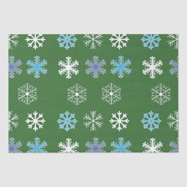Papier Mousseline Flèche de neige verte (Recto)