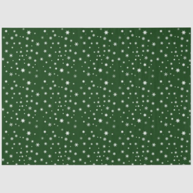 Papier Mousseline Flèche de neige verte et blanche (Recto)