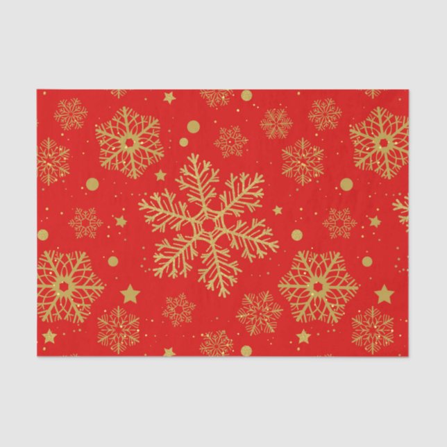 Papier Mousseline Flèche dorée sur rouge (Recto)