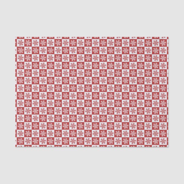 Papier Mousseline Flèches À damiers rouges et blanches (Recto)