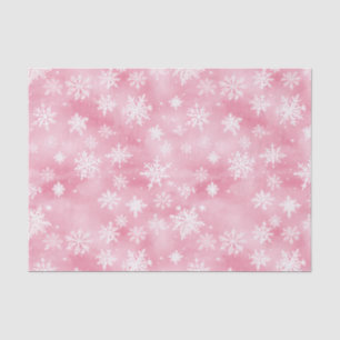 Papier Mousseline Flèches blanches de Noël Aquarelle rose