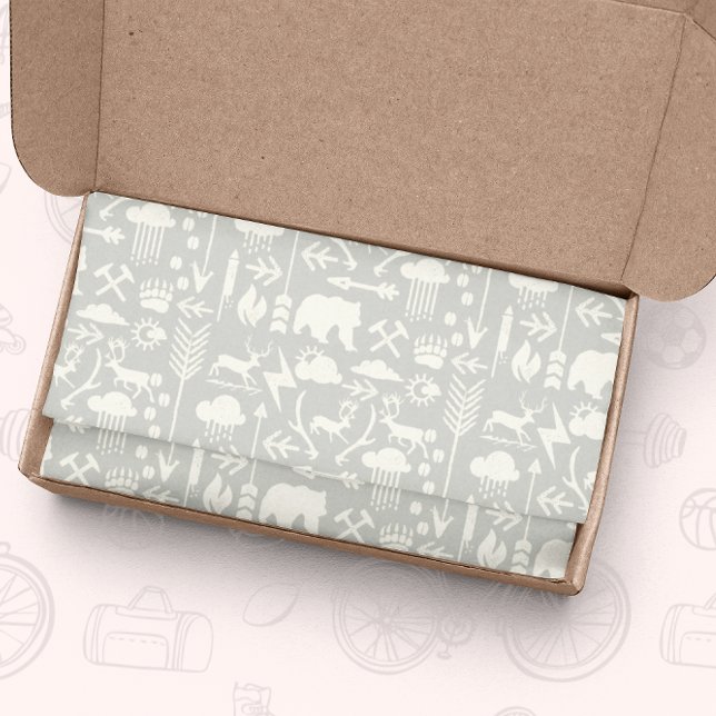 Papier Mousseline Flèches Cerfs Ours et Nuages Motif (Créateur téléchargé)