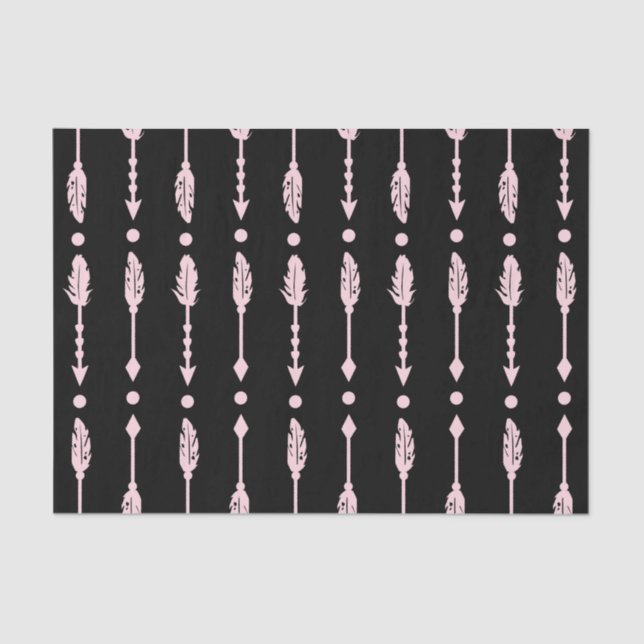 Papier Mousseline Flèches roses et noires Wild ONE 1ère fête d'anniv (Recto)