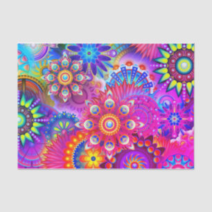 Papier Mousseline Fleur abstraite Boho