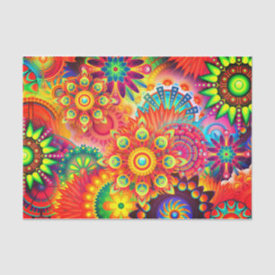 Papier Mousseline Fleur abstraite Boho