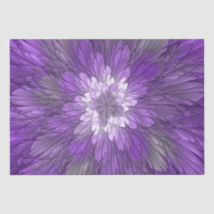 Papier Mousseline Fleur abstraite violette psychédélique Art fractal