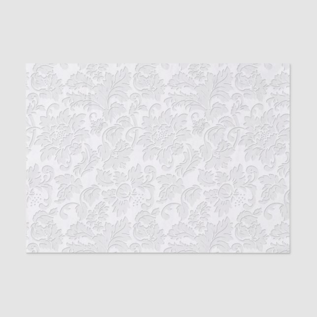 Papier Mousseline Fleur beige Damask (Recto)