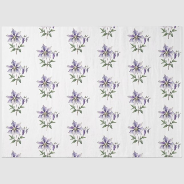 Papier Mousseline Fleur botanique sauvage pourpre  (Recto)