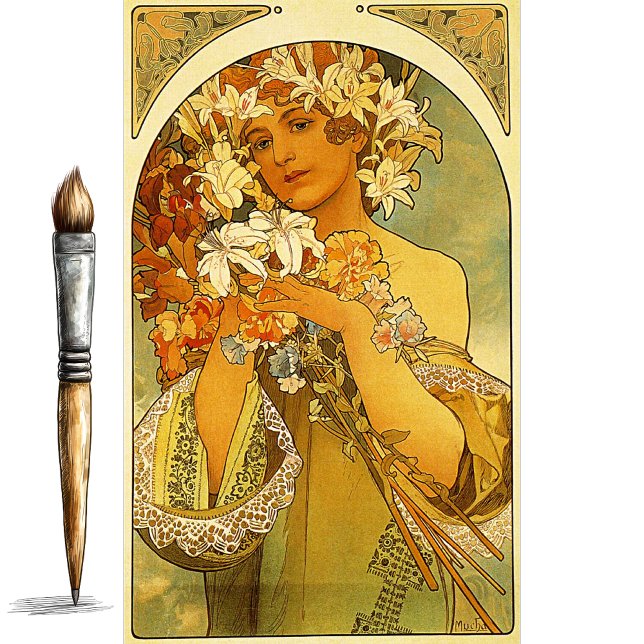 Papier Mousseline Fleur d'Alphonse Mucha Tissue Paper (Créateur téléchargé)