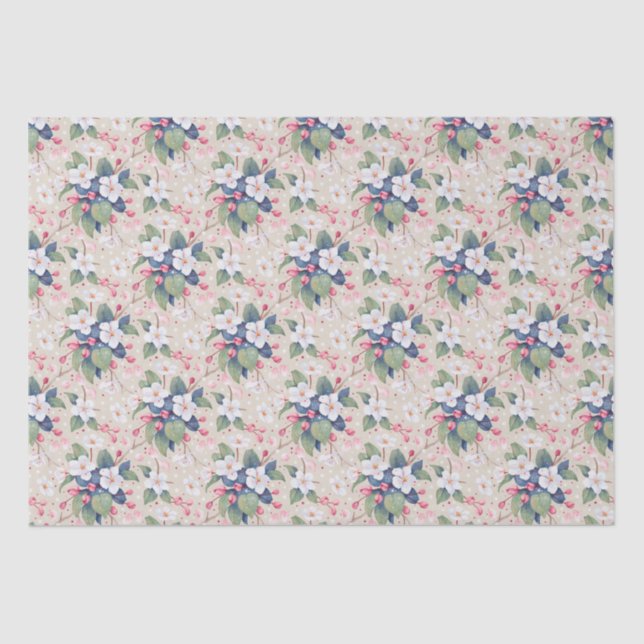 Papier Mousseline Fleur d'Apple (blanc d'albescent) (Recto)
