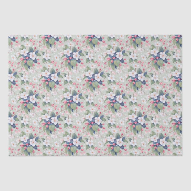 Papier Mousseline Fleur d'Apple (Haze Aqua) (Recto)