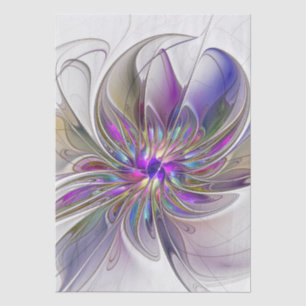 Papier Mousseline Fleur d'art fractal abstrait énergique et coloré