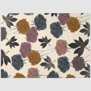 Papier Mousseline Fleur d'automne vintage aquarelle gras