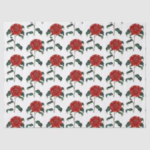 Papier Mousseline Fleur de Camélia Rouge Vintage