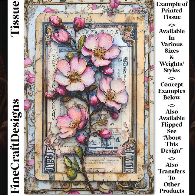 Papier Mousseline Fleur de cerisier rose découpage DA2R (Créateur téléchargé)